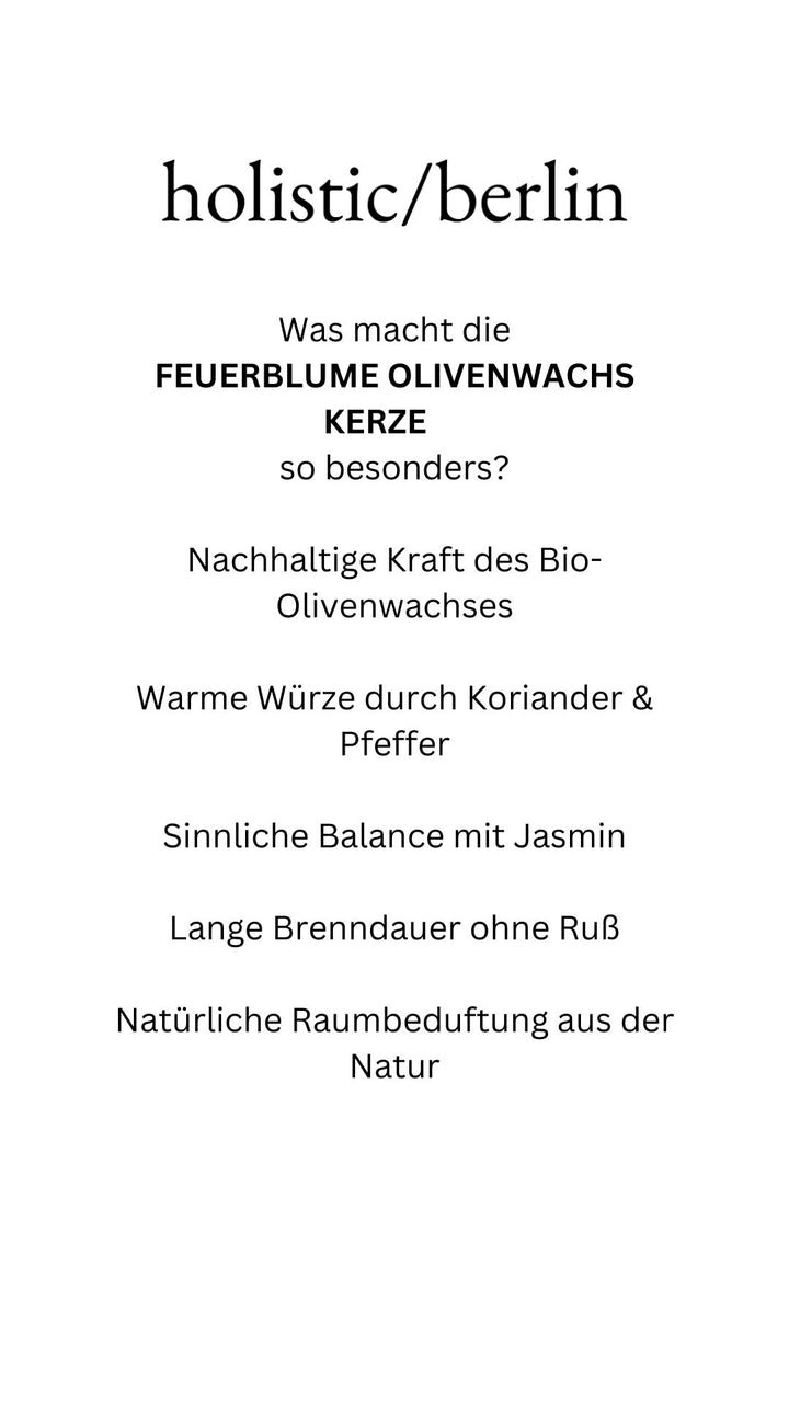 Feuerblume Olivenwachs Kerze