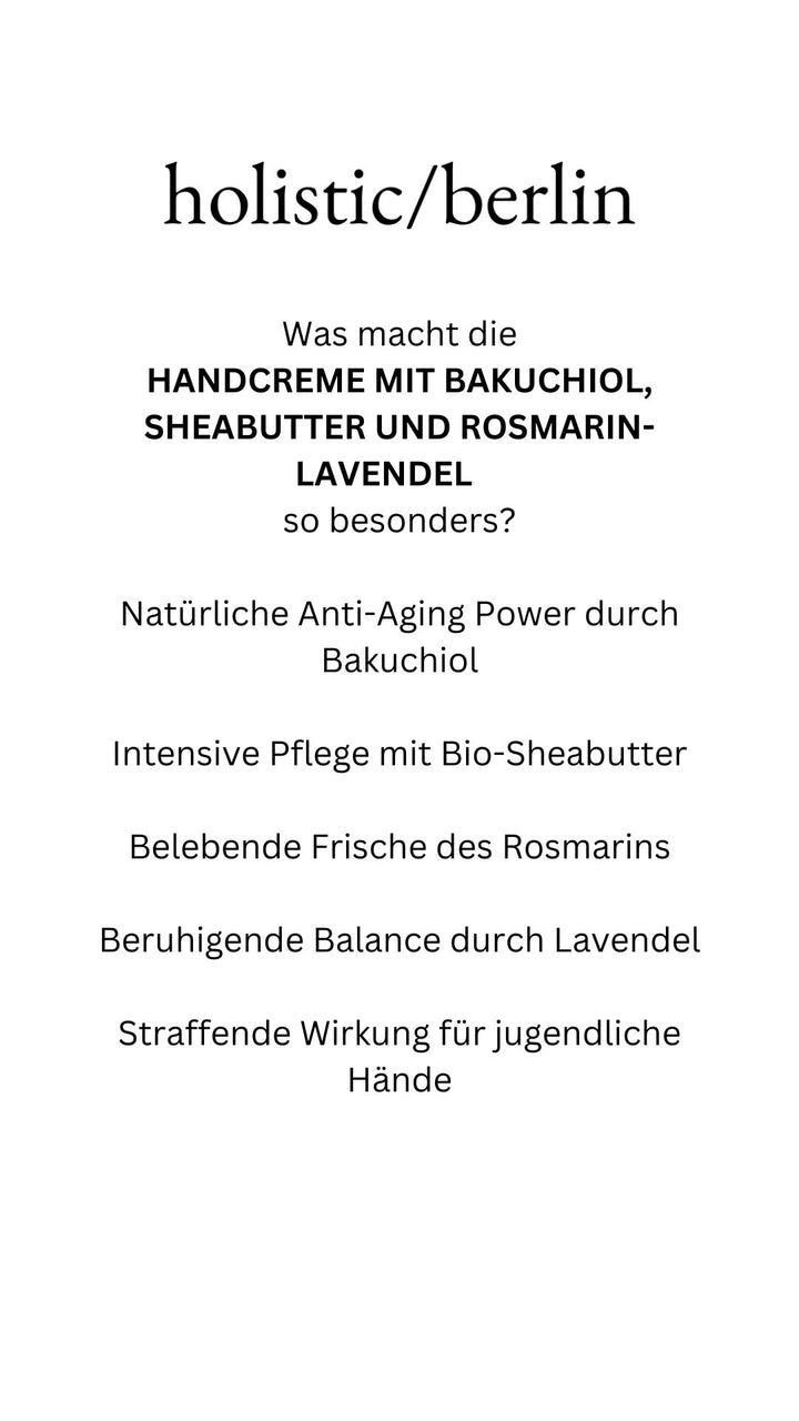 Handcreme Bakuchiol, Sheabutter und Rosmarin-Lavendel