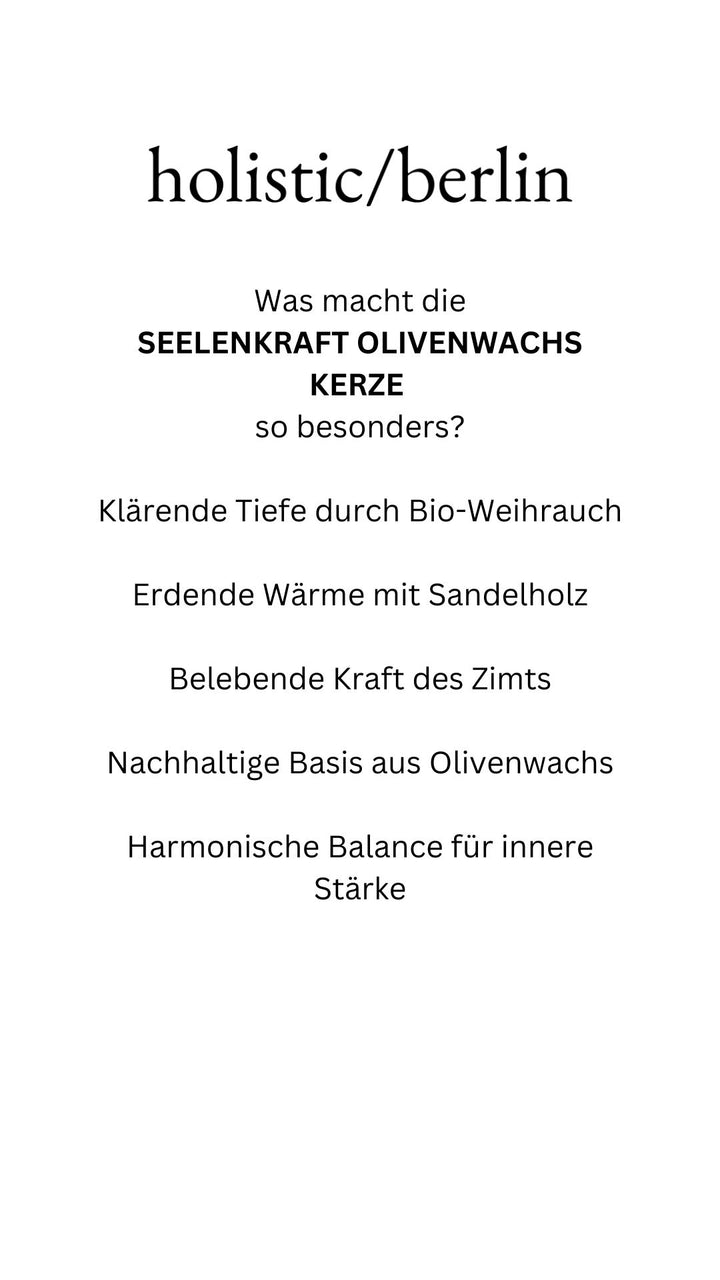 Seelenkraft Olivenwachs Duftkerze