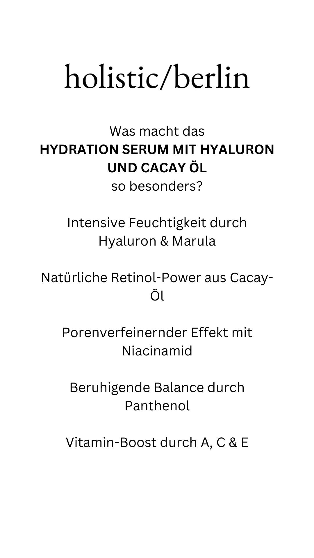 Suero hidratante con hialurón y aceite de cacay