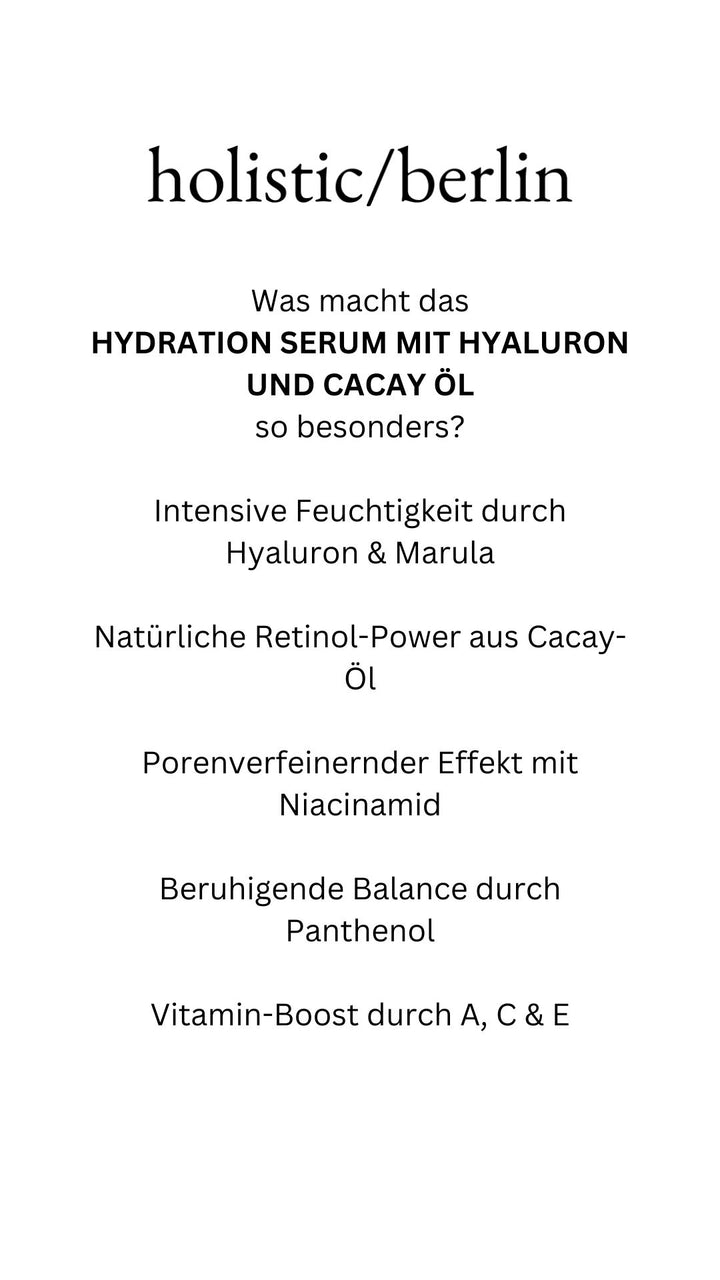 Hydration Serum mit Hyaluron und Cacay Öl