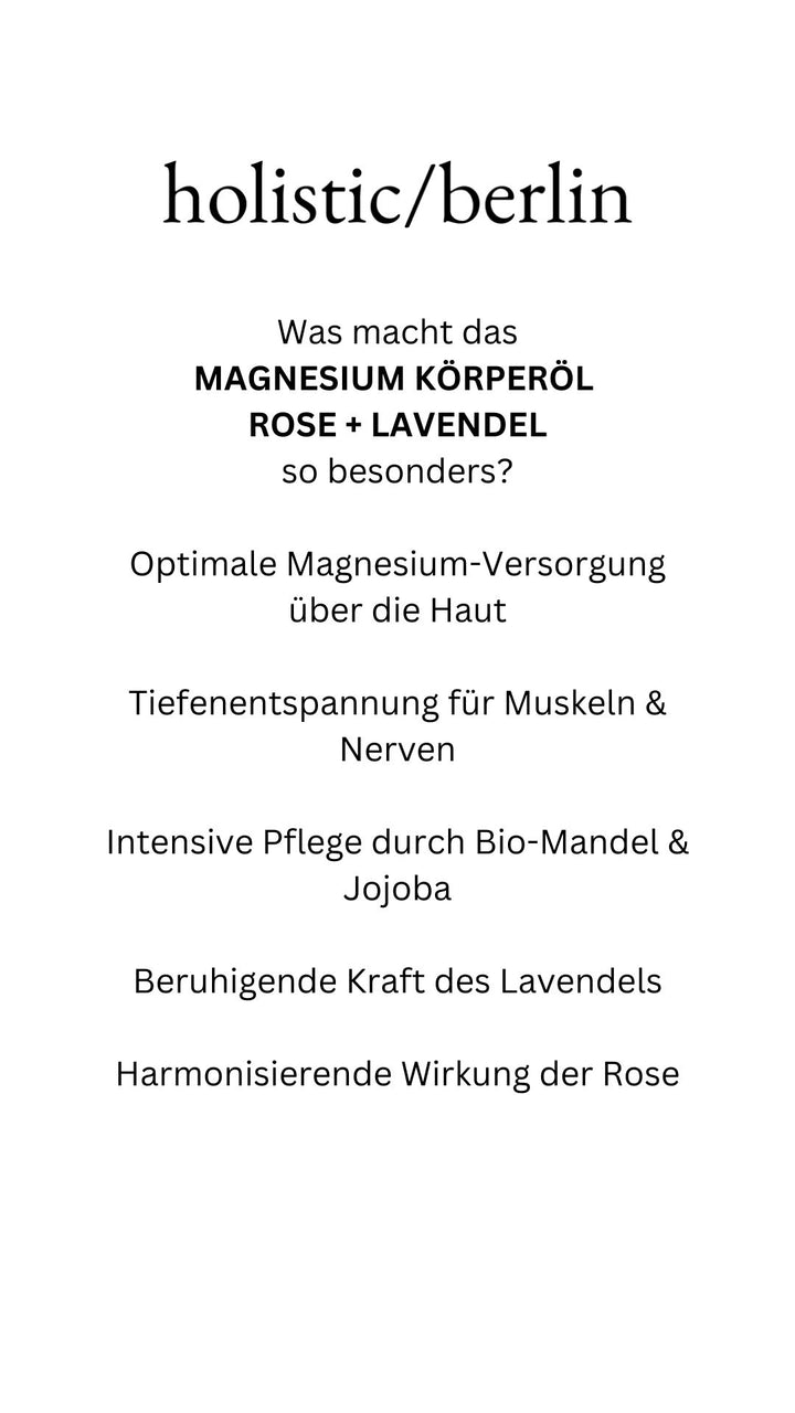Magnesium Körperöl Rose + Lavendel