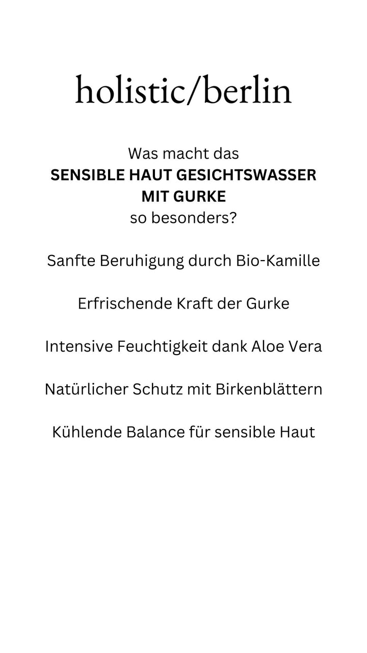 Sensible Haut Gesichtswasser mit Gurke