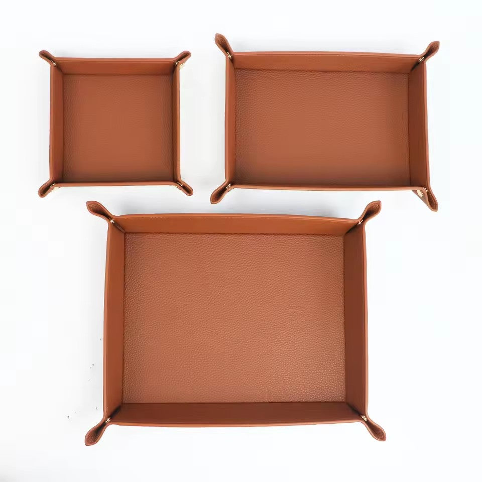 3er Set Beauty und Accessoires Trays Farbe Tan