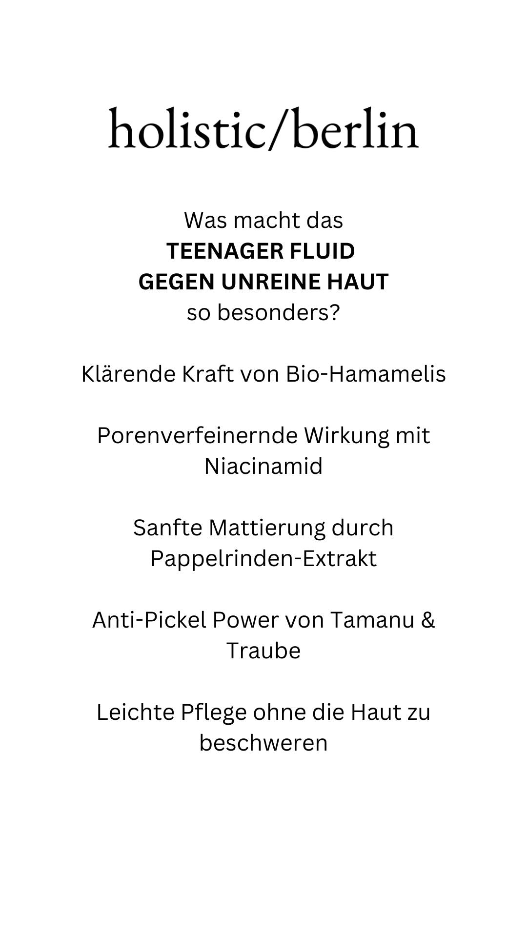 Teenager fluid against impure skin