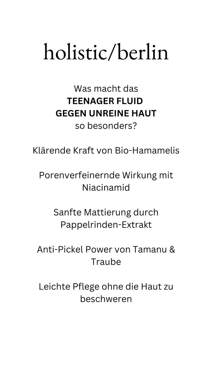 Teenager fluid against impure skin