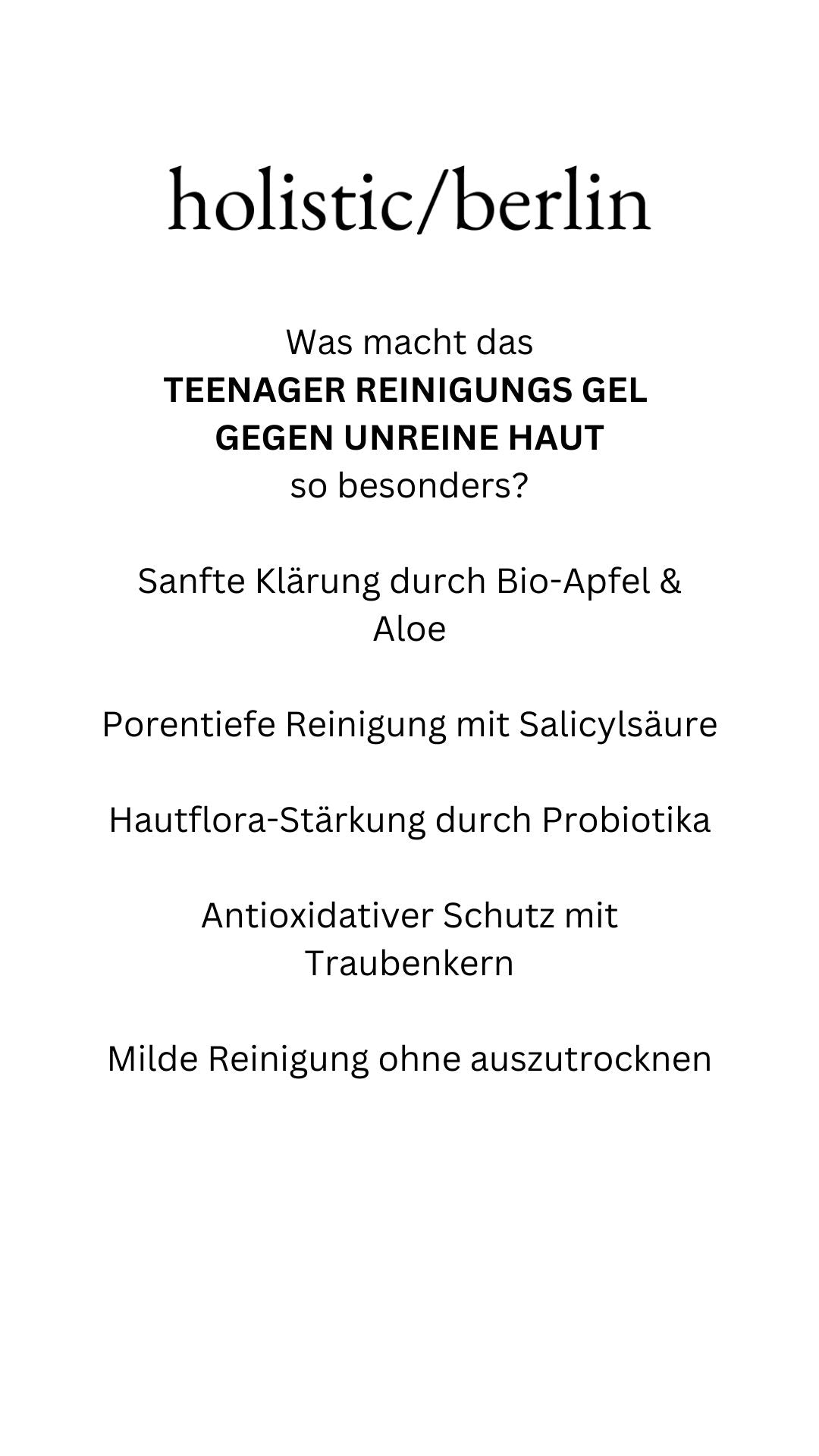 Teenager cleansing gel for impure skin