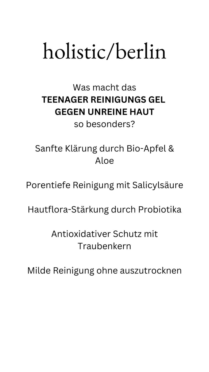 Teenager cleansing gel for impure skin
