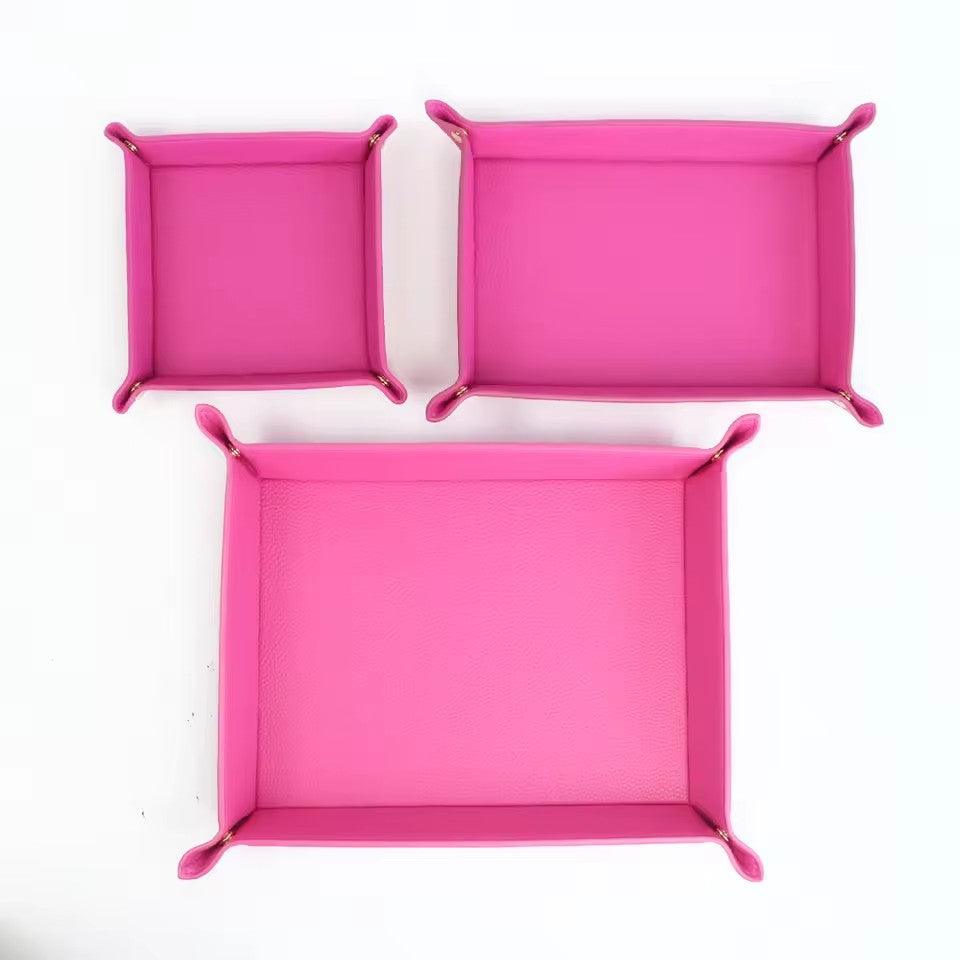 3er Set Beauty und Accessoires Trays - Farbe Pink